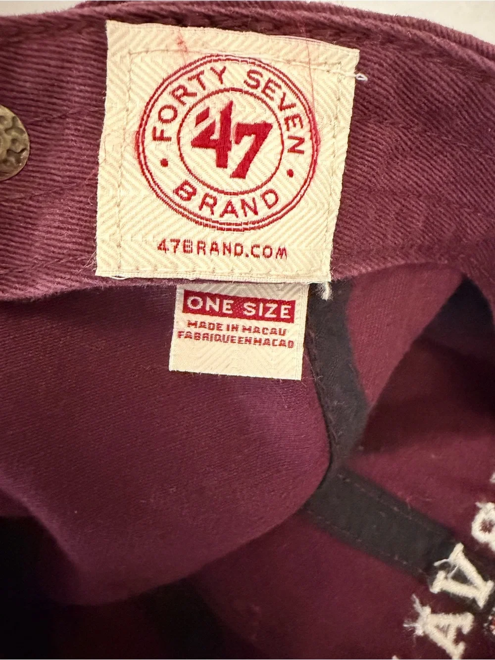 Harvard University ’47 Brand Crimson Embroidered Crest Adjustable Hat